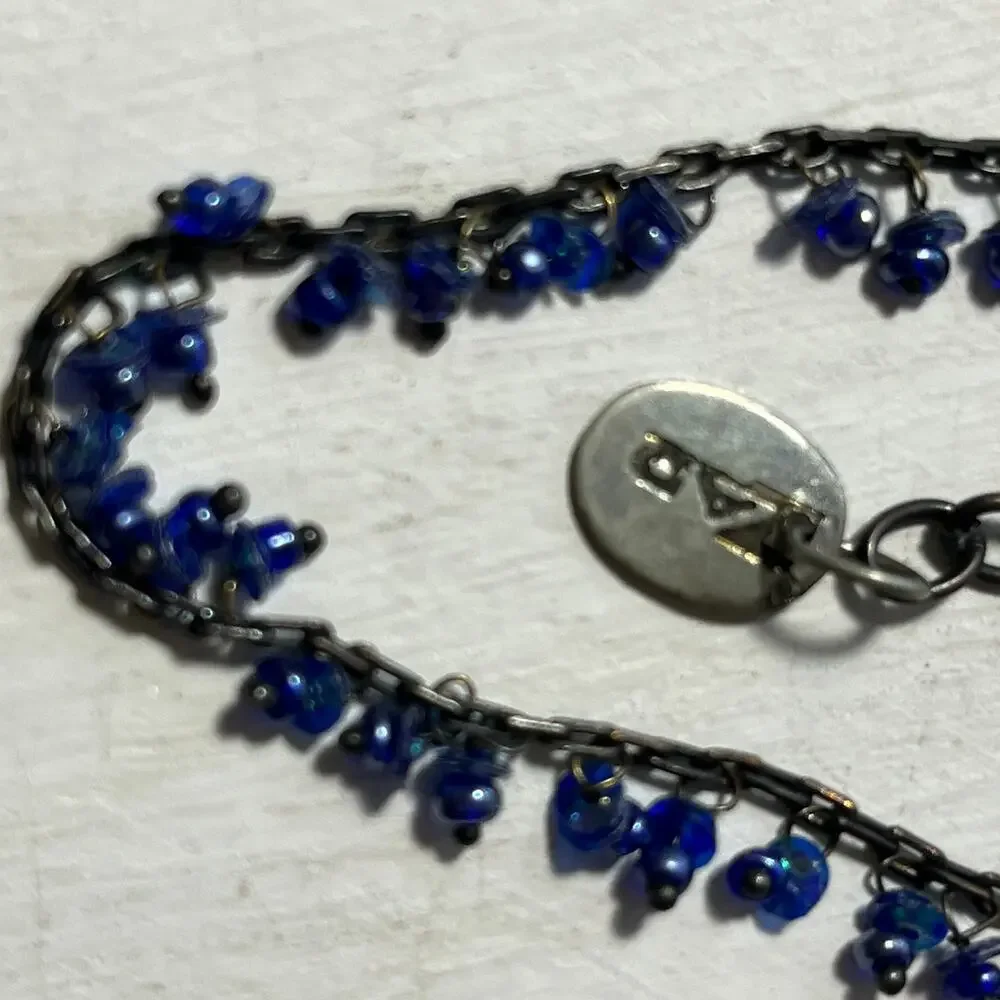 Zad Shades of Blue Necklace Delicate Dainty Chain 16